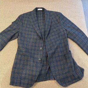 Boglioli Navy Checkered Blazer